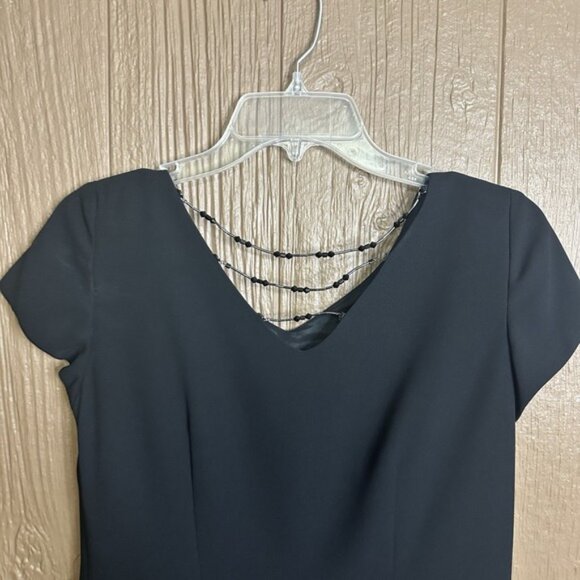 Warren Petites New York Black Dress Size 8 Petite Jewels Knee Length Formal - Picture 7 of 8